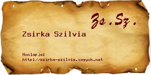 Zsirka Szilvia névjegykártya