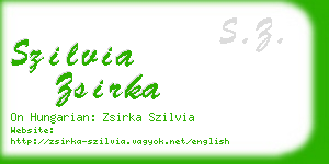 szilvia zsirka business card